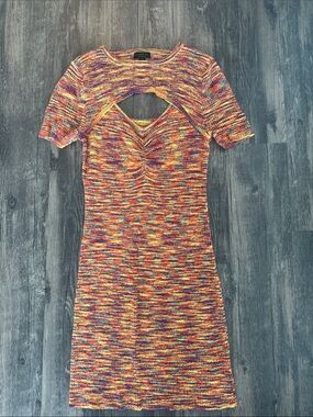 Multicolor Cutout Knit Dress